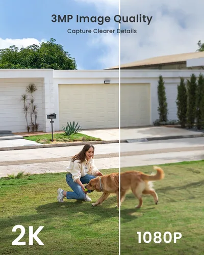 Vista 3 de ieGeek Cámaras de seguridad solares inalámbricas para exteriores con panel solar, cámara inalámbrica WiFi 2K para seguridad en el hogar con visión