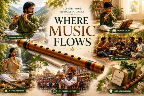 Vista 7 de Flauta de bambú de madera india auténtica de 14 pulgadas en clave "B", grabador de instrumentos musicales de viento de madera, Bansuri tradicional