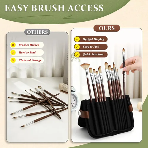 Vista 2 de REDSHELL 12pcs Paint Brush Set, Acrylic Oil Painting Brushes for Artists