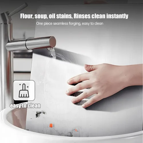 Vista 4 de Tabla de cortar extragrande de acero inoxidable con borde – Tabla de cortar de metal de 16 x 12 pulgadas para encimera de cocina, tabla