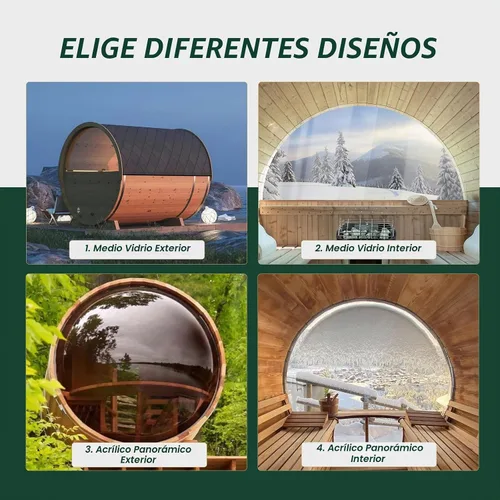 Vista 16 de Smartmak - Sauna de vapor de barril para exteriores, para 2 a 10 personas, cicuta canadiense/cedro rojo, control WiFi, sala de sauna de madera