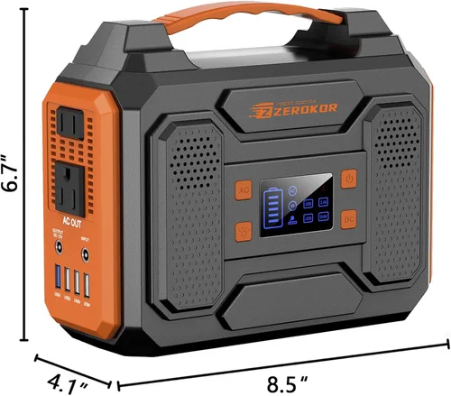 Vista 6 de Portable Solar Generator 300W,110V Portable Power Bank 65W with Foldable 60W Solar Panel, Power Station with DC AC Outlet for Home Smart Devices