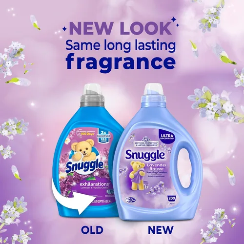 Vista 2 de Snuggle Exhilarations Suavizante líquido para telas, lavanda y orquídea de vainilla, 2 veces concentrado, 188 cargas Ultra Concentrated Formula