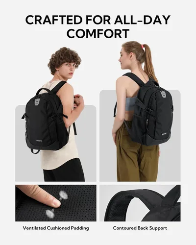 Vista 3 de WATERFLY Mochila pequeña de viaje casual 20L para hombres y mujeres, trabajo, viajeros, diarios, EDC Daypack Senderismo, Gimnasio