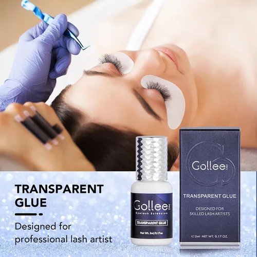 Vista 3 de Pegamento de extensiones de pestañas transparente para extensiones de pestañas, (0.17 onzas líquidas/0.2 fl oz), 1-2 S, secado rápido/retención 6