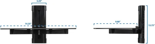 Vista 5 de Mount-It! MI-891 Soporte flotante de pared para receptor AV, componente, caja de cable, Playstation4, Xbox1, reproductor de DVD, proyector