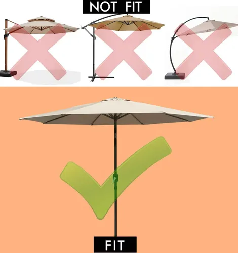 Vista 5 de ontheway 11FT Patio Umbrella Enhanced Replacement Canopy Market Table 8 Ribs Umbrella Canopy