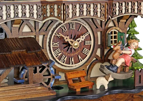 Vista 5 de Engstler Reloj de cuco de cuarzo - El caballo mecedora