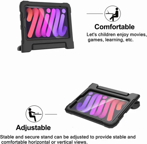 Vista 2 de Funda infantil para iPad de 8.3" Mini 7 (A17 Pro) 2024/(A15) 2021 6ª/7ª Negro