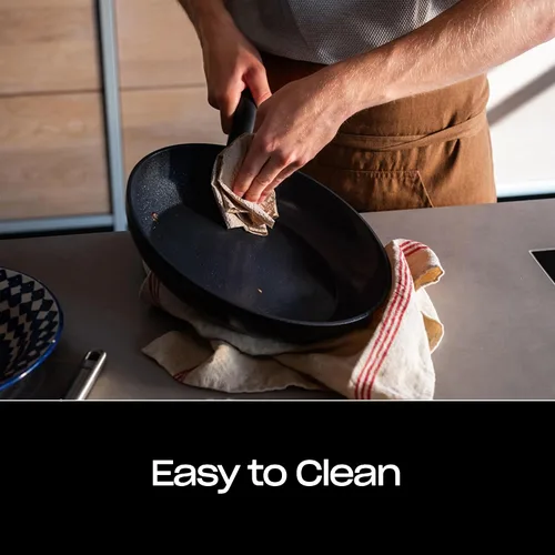 Vista 6 de Fissler Essential - Sartén antiadherente de cerámica de 8 pulgadas, color negro órbita, fácil liberación, fabricada sin PFAS/PTFE añadido