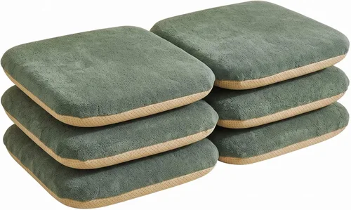 Vista 11 de Cojines cuadrados antideslizantes para silla, almohadillas de espuma Azul