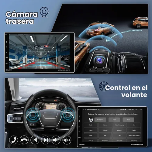 Vista 6 de 2G + 64G Android 13 DIN Estéreo inalámbrico Carplay Android Auto, pantalla táctil Rimoody de 9 pulgadas, radio de coche 1 DIN con Bluetooth, WiFi