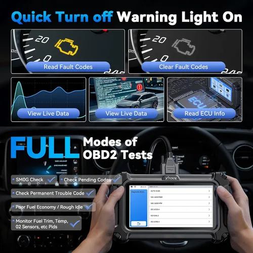 Vista 4 de XTOOL D5S OBD2 escáner, 16 reinicios, herramienta de escaneo de transmisión ABS SRS del motor Car Scanner for EPB/Throttle/Crank Sensor Relearn