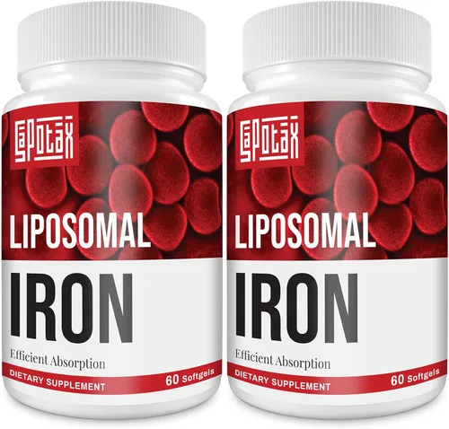 Vista 8 de Suplemento liposomal de hierro Fe para mujeres, suplemento de hierro de 65 mg con ácido fólico y vitamina B12 para hombres, apoyo diario de sangre