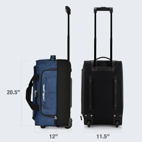 Vista 5 de Bolsa de lona con ruedas, equipaje, hockey, deportes, XL, rodillos, resistente 21 pulgadas