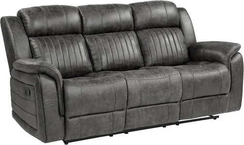 Vista 5 de Lexicon Juego de 2 piezas para sala de estar reclinable, asientos de cine en casa, sofás tapizados de microfibra pulida manual, sofá de caravana