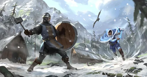Vista 3 de IVION: The Ram and The Raven APE Games Juego de mesa 2 jugadores 20-60 minutos A partir de 14 años Fantasía Duelo de héroes