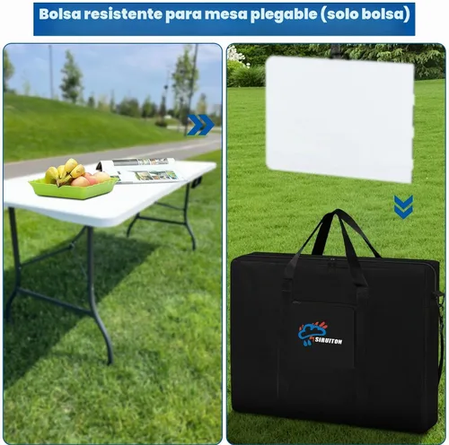 Vista 5 de Bolsa de almacenamiento para mesa plegable SIRUITON Compatible con mesas plegables de 4 pies, bolsa de transporte impermeable portátil de 600D