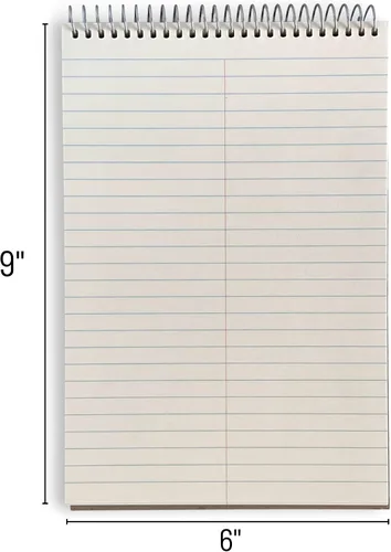 Vista 4 de Portage Steno Cuaderno 6 x 9 pulgadas con respaldo ultra grueso, perfecto para escribir donde necesites, 70 hojas de calidad, papel a rayas Gregg