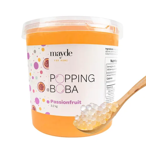 Vista 10 de Mayde Popping Boba Pearls para bebidas y postres, arándano, 7 libras