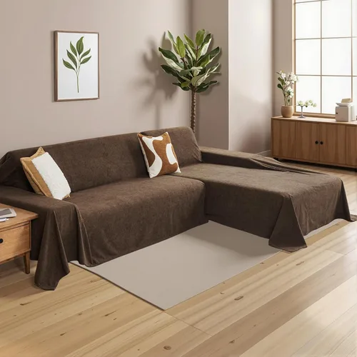 Vista 23 de MYSKY HOME Funda de Sofá Seccional para Perros, 2 Piezas Fundas de Sofá para Sofá en Forma de L, Funda de Sofá Lavable, Protector de Muebles Funda