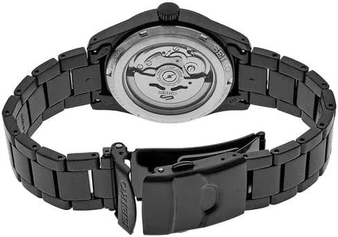Vista 2 de Seiko Reloj automático con correa de acero inoxidable con esfera negra para hombre