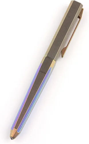 Vista 10 de Hamans Bolígrafo de titanio con tapa de clip de 5.2 pulgadas, bolígrafo táctico de tamaño compacto para llevar a diario