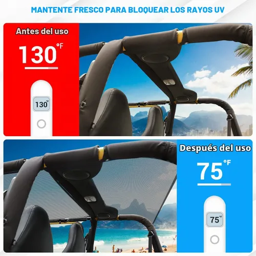 Vista 8 de RT-TCZ para Jeep TJ Parasol de Sol Techo de Malla Bikini Top Cover para Jeep Wrangler TJ 1997-2006 Negro