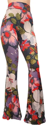 Vista 39 de ShopMyTrend - Pantalones de yoga largos con piernas anchas y acampanadas estilo palazzo, con cintura alta, para mujer