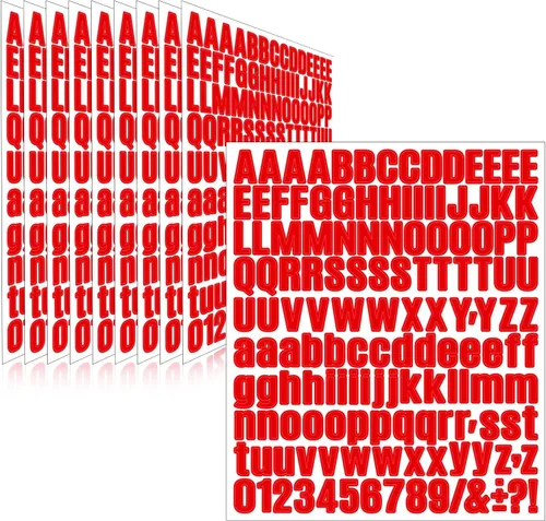 Vista 31 de 1550 piezas de 10 hojas de calcomanías de letras, calcomanías de números y alfabeto de buzón de vinilo, calcomanías autoadhesivas impermeables