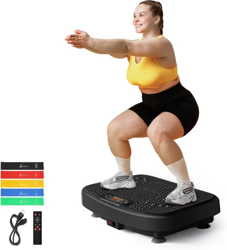 Vista 12 de SoftGym Máquina de ejercicios con placa de vibración para drenaje linfático Negro