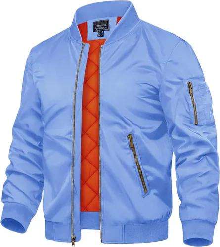 Vista 15 de TACVASEN - Chaquetas de hombre. Chaqueta bomber de otoño e invierno, acolchada, con cremallera completa, cálida, de estilo casual