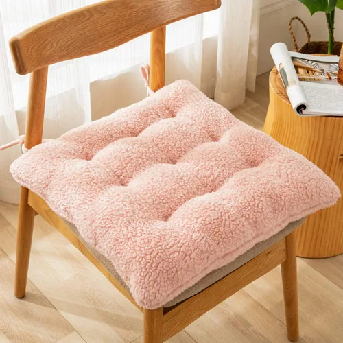 Vista 9 de Paquete de 4 cojines gruesos de felpa para silla de escritorio, poliéster suave, antideslizantes, para cocina, comedor, sillas de oficina, 20 x 20