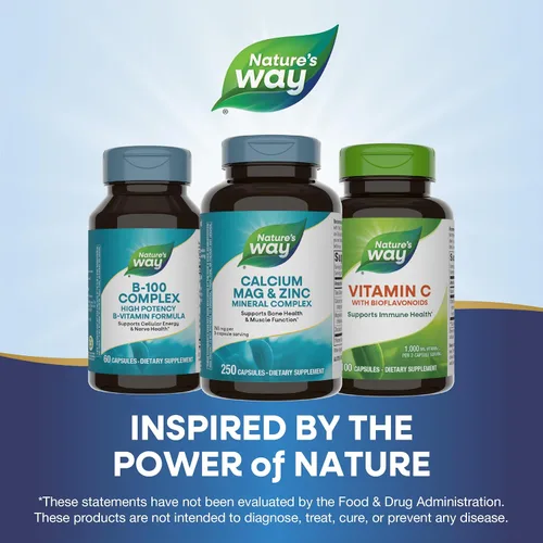 Vista 7 de Nature's Way Complejo mineral de calcio, magnesio y zinc, apoya la salud ósea y la función muscular*, apoyo inmunológico*, 250 cápsulas