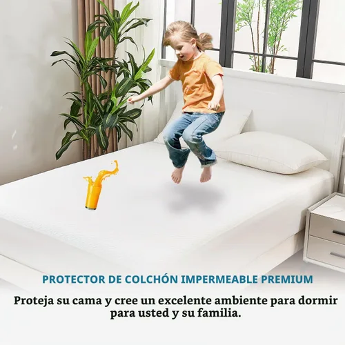 Vista 5 de SOCHOW Protector de colchón impermeable de 4 capas ultra suave de alta calidad, tamaño matrimonial, funda de colchón refrescante con bolsillo