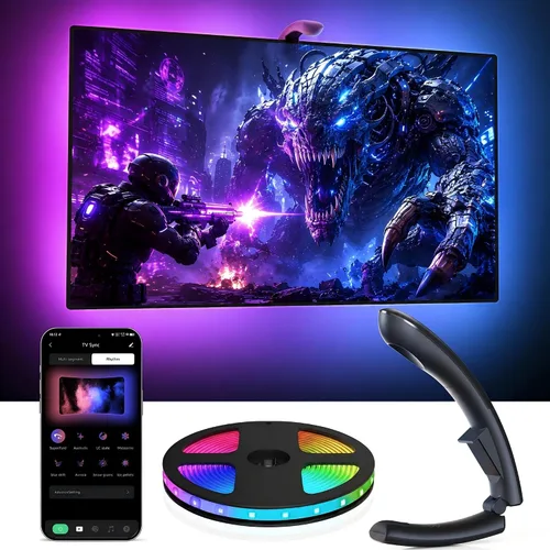 Vista 9 de AOC TV LED Backlight, TV-Sync Lights for 32-50 Inch TVs, 11.5 ft
