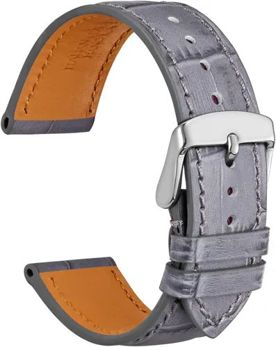 Vista 20 de WOCCI - Correas para reloj de cuero italiano, grano de cocodrilo en relieve, elige color y ancho 14 mm 18 mm 19 mm 20 mm 21 mm 22 mm, Negro