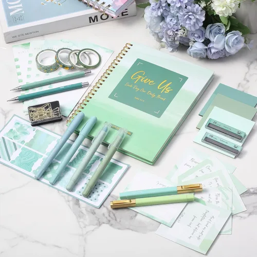 Vista 3 de Mr. Pen - Kit de diario bíblico para mujeres Bible Highlighters and Pens No Bleed, Notes, Tabs, Washi Tape & Journal for Devotions, Prayer &