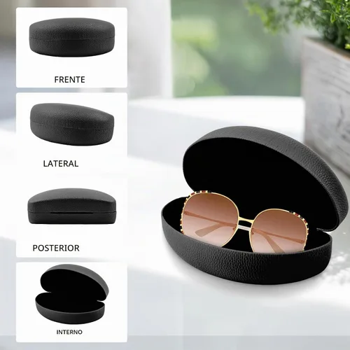 Vista 2 de CHZZMS Paquete de 4 fundas rígidas extra grandes para lentes, funda protectora para anteojos y gafas de sol 4 Pack-A
