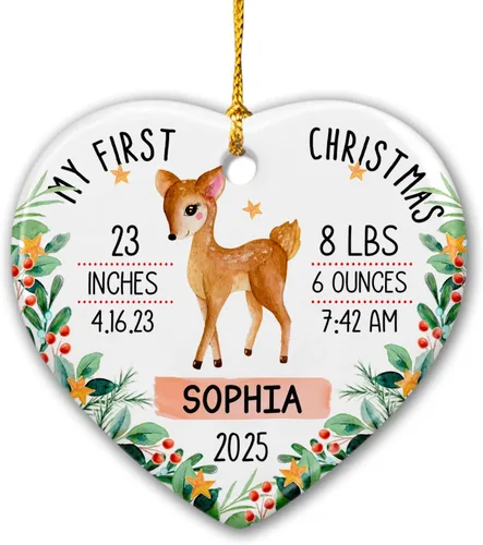 Vista 16 de Adorno de Navidad de Bautismo Personalizado para Niño y Niña, Adorno de Bautizado "Dios Te Bendiga", Regalo de Recuerdo de Bautizo, Adornos