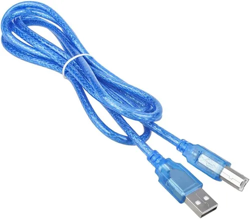 Vista 2 de Cable USB 2.0 azul de 6 pies para transferencia de cable de PC A a B macho compatible con impresora HP Smart Tank 5101 todo en uno