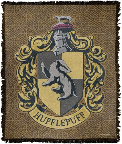 Vista 7 de Manta de Harry Potter, 50 x 60 pulgadas, tapiz tejido original de Gryffindor, mezcla de algodón, manta con flecos