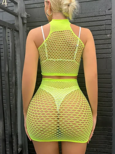 Vista 8 de Lencería de malla para mujer, mini vestido tipo babydoll de malla transparente, para el día de San Valentín, lencería