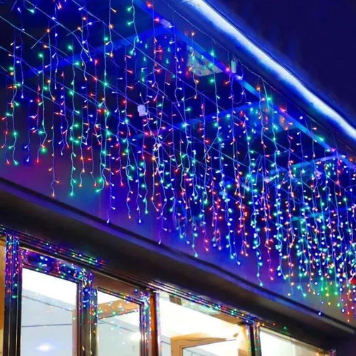 Vista 4 de GYDING - Luces LED decorativas en cascada para Navidad, decoración de ventanas, luces de hadas, 8 modos de iluminación, de enchufe, ideal