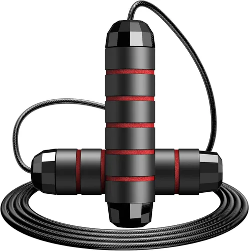 Vista 8 de Jump Rope,Tangle-Free Rapid Speed Jump Rope with Ball Bearings for Men,Women and Kids,Adjustable Steel Skipping Rope with Ergonomic Foam Handles,A