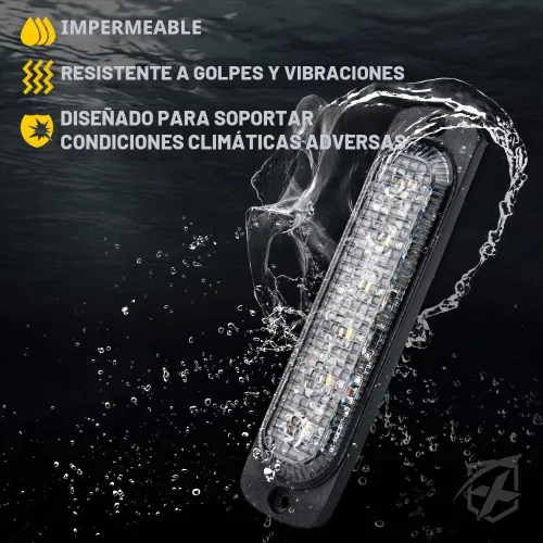 Vista 5 de Xprite 10 luces estroboscópicas de emergencia, ámbar de 6 LED de montaje en superficie, luces estroboscópicas intermitentes, función de Ámbar-10