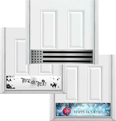 Vista 10 de Deck the Door Decor Placas magnéticas intercambiables para puertas de acero (6 x 30 pulgadas, Chevron/Merry Christmas/Witch Ride)