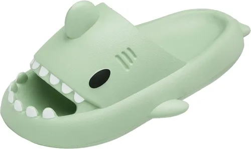 Vista 7 de Sandalias de tiburón para hombre y mujer, novedosas sandalias de verano con punta abierta, antideslizantes, para playa, piscina, ducha con suela