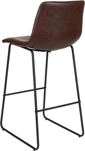 Vista 6 de Flash Furniture Reagan - Taburetes de bar LeatherSoft de 30 pulgadas con reposapiés, taburetes de barra de estilo moderno de mediados de siglo