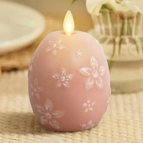Vista 10 de Luminara - Vela de esfera de cuentas de cristal sin llama para las fiestas con purpurina - Bastón de caramelo rojo - Paquete de 1-4x4.25